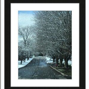 Original Winter Scene Photo in Frame - beautiful for any wall